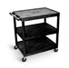 Luxor Luxor HE33-B Cart Three Shelves Foam Plastic Black 32"W x 24"D x Supplies reLink Medical