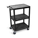Luxor Luxor HE34-B Cart Three Shelves Foam Plastic Black 24"W x 18"D x Supplies reLink Medical