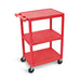 Luxor Luxor HE34-RD Cart Three Shelves Foam Plastic Red 24"W x 18"D x Supplies reLink Medical