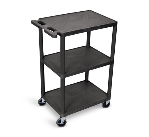 Luxor Luxor HE42-B Cart Three Shelves Foam Plastic Black 24"W x 18"D x Supplies reLink Medical