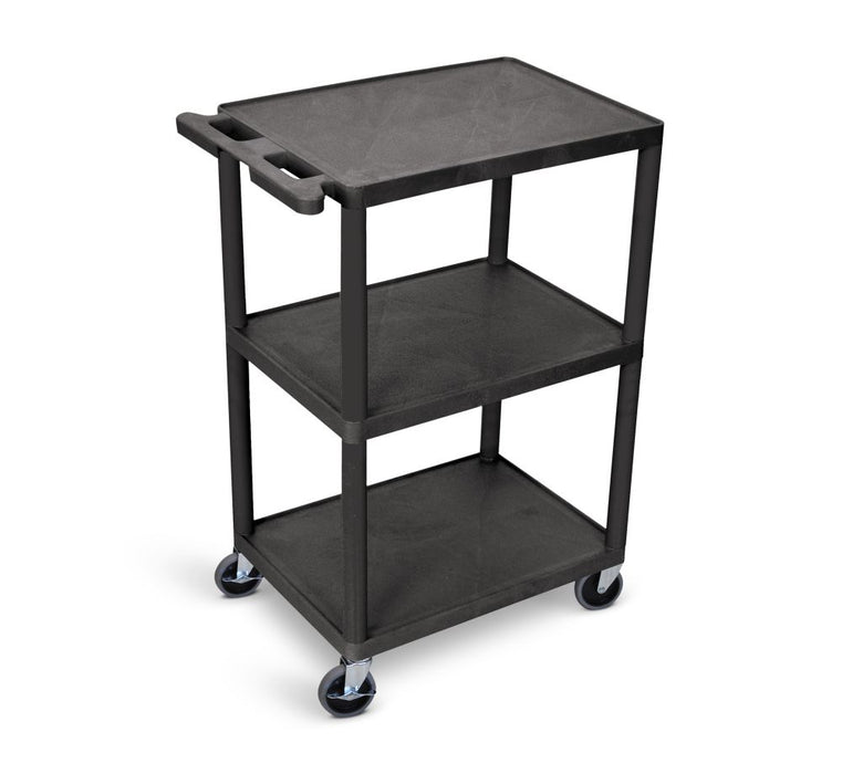 Luxor Luxor HE42-B Cart Three Shelves Foam Plastic Black 24"W x 18"D x Supplies reLink Medical