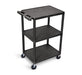 Luxor Luxor HE42-B Cart Three Shelves Foam Plastic Black 24"W x 18"D x Supplies reLink Medical