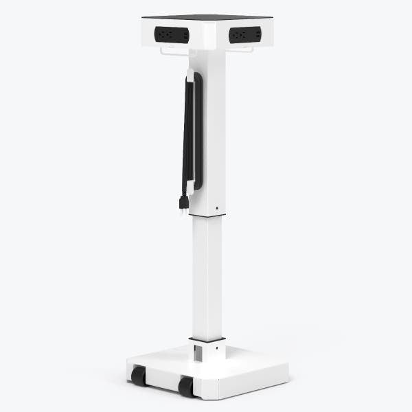 Luxor Luxor LUXPWR-WH Charging Tower 125V AC, USB, Adj Ht 26.5–40", White Medical Furniture reLink Medical