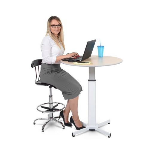 Luxor Luxor LX-PNADJ-32RD Pneumatic Adjustable Desktop Desk Round 32" Supplies reLink Medical