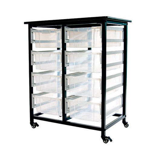 Luxor Luxor MBS-DR-8L-CL Mobile Bin Storage Unit Double Row 6" Deep Large Supplies reLink Medical