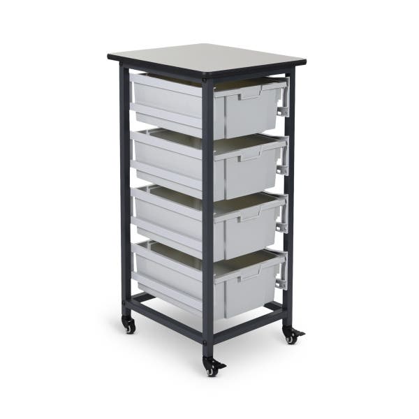 Luxor Luxor MBS-SR-4L Storage Bin Unit Mobile Single Row Holds 4-Large Supplies reLink Medical
