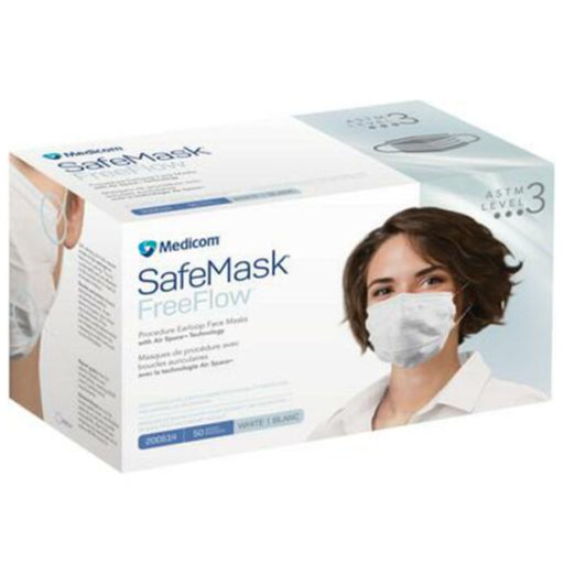 Medicom, Inc. Medicom Inc. 200514 FreeFlow Face Mask ASTM Level 3 White 50/bx Supplies reLink Medical