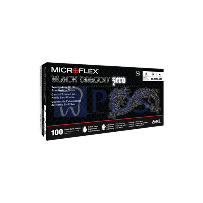 Ansell Ansell BD-1001-NPF Exam Gloves Nitrile PF Textured Fingers Black Supplies reLink Medical