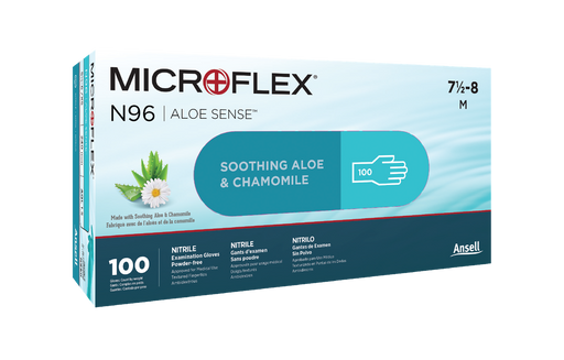Ansell Ansell N962 Aloe Sense N96 Glove Nitrile Medium Powder-Free Teal Supplies reLink Medical