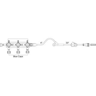 ICU Medical ICU Medical MX7223SC Extension Set Standard Bore 3-Gang Large Supplies reLink Medical