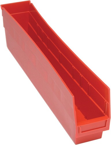 Quantum Medical Quantum Medical QSB205RD Shelf Bin 23 5/8" x 4 1/8" x 6" Red Supplies reLink Medical