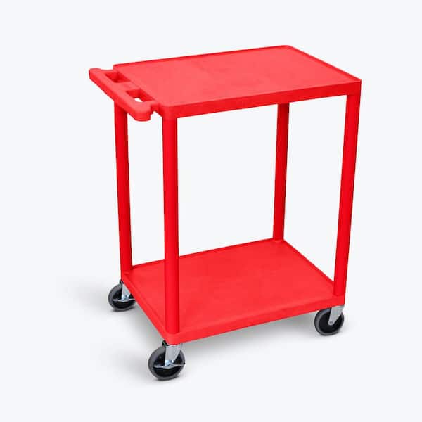 Luxor Luxor HE32-RD Cart Two Shelves Foam Plastic Red 24"W x 18"D x Supplies reLink Medical