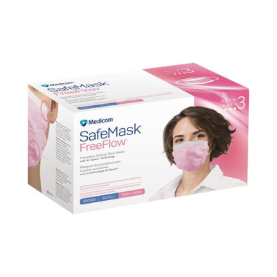Medicom, Inc. Medicom Inc. 200516 FreeFlow Face Mask ASTM Level 3 Pink 50/bx Supplies reLink Medical