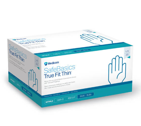 Medicom Inc. 1185-D SafeBasics True Fit Thin Powder-Free Nitrile