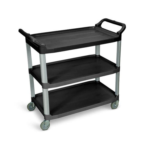 Luxor Luxor SC13-B Serving Cart Three Shelves Black Polypropylene Supplies reLink Medical