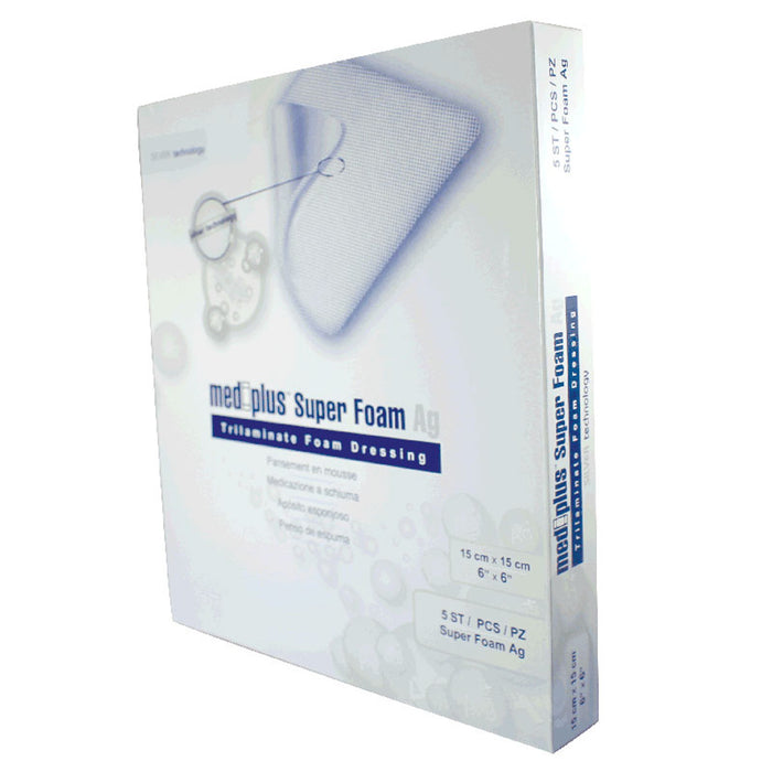 MediPurpose MP1515PSFAG Tri-Layer Polyurethane Foam AG Dressing 6" x