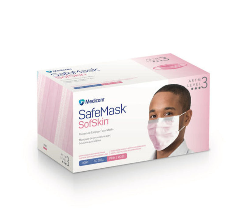 Medicom, Inc. Medicom Inc. 2088 Procedure Earloop Mask ASTM Level 3 Pink 50/bx Supplies reLink Medical