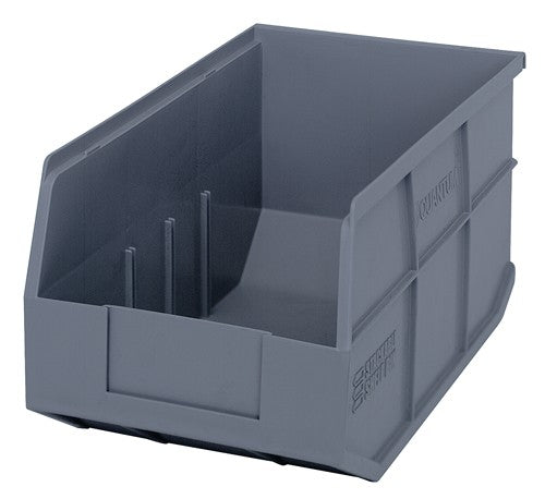 Quantum Medical Quantum Medical SSB443GY Stackable Shelf Bin 14" x 8.25" x 7" Gray Supplies reLink Medical