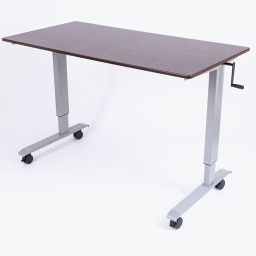 Luxor Luxor STANDUP-CF60-DW Crank Desk 60", Adj Ht 32.6–48.5", DW/Silver Medical Furniture reLink Medical