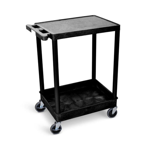 Luxor Luxor STC21-B Utility Cart Flat Top Tub Bottom Shelf Black 24"W x Supplies reLink Medical