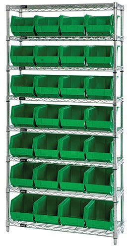 Quantum Medical Quantum Medical WR8-240CL Bin Wire Shelving System 36inx14inx74in Supplies reLink Medical