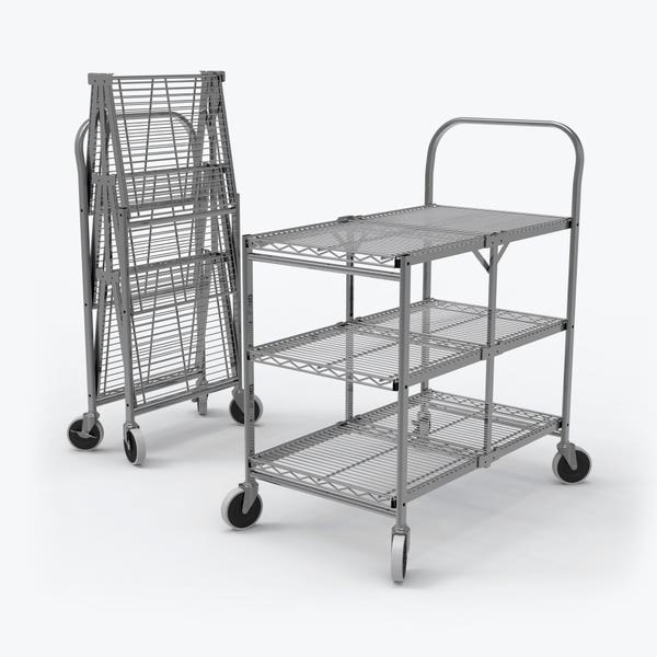 Luxor Luxor WSCC-3 Utility Cart Three Shelves Wire 33.75"W x 19.5"D x Medical Furniture reLink Medical