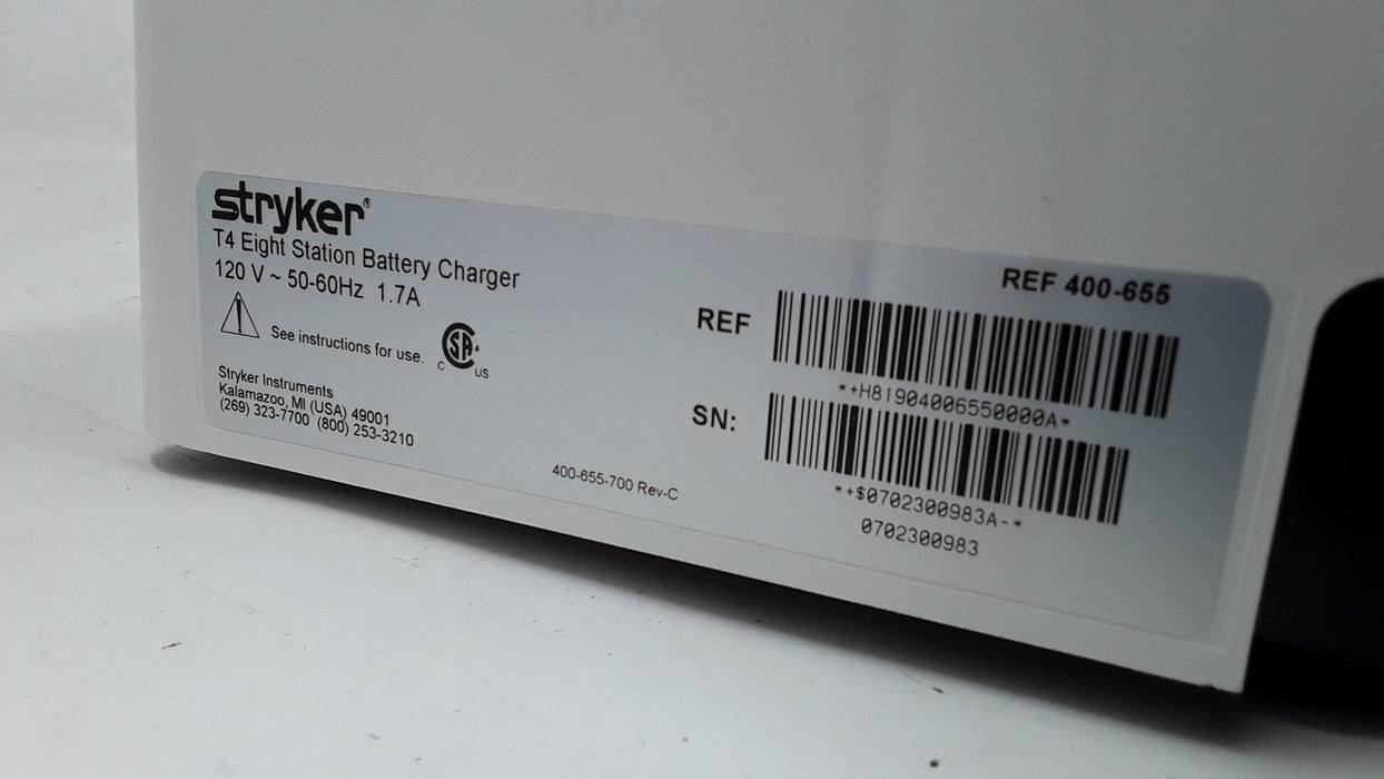 Stryker Medical Stryker Medical 400-655 T4 Eight Station Battery Charger Surgical Power Instruments reLink Medical