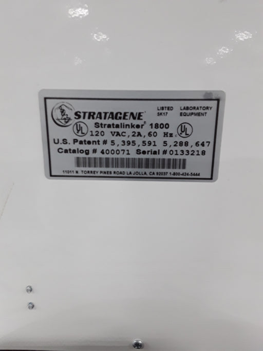 Stratagene Stratagene Stratalinker 1800   400071-05 UV Crosslinker Research Lab reLink Medical