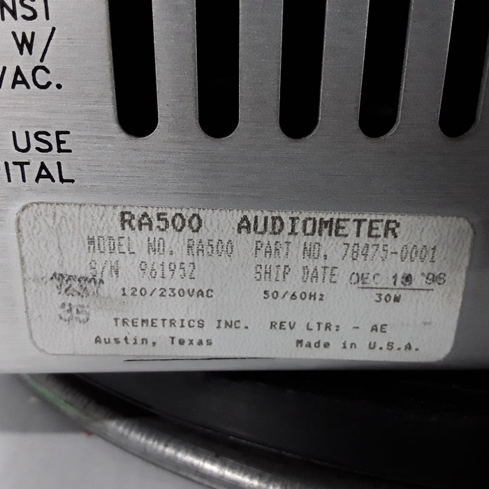 Tremetrics, Inc. Tremetrics, Inc. RA500 Audiometer Audiology reLink Medical