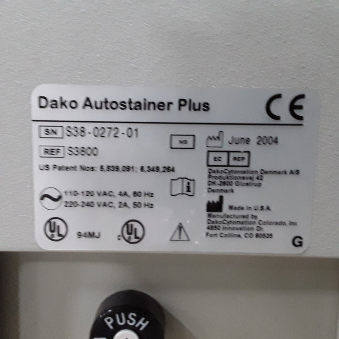 Dako USA Dako USA S3800 Autostainer Plus Slide Stainer Research Lab reLink Medical