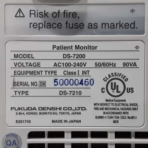 Fukuda Denshi Fukuda Denshi Dynascope DS-7200 Patient Monitor Patient Monitors reLink Medical