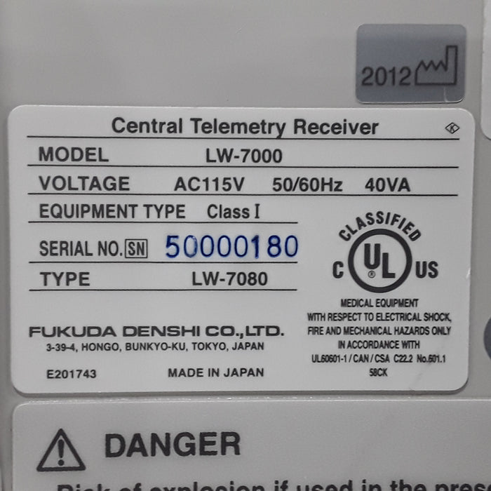 Fukuda Denshi Fukuda Denshi LW-7000 Central Telemetry Receiver Patient Monitors reLink Medical