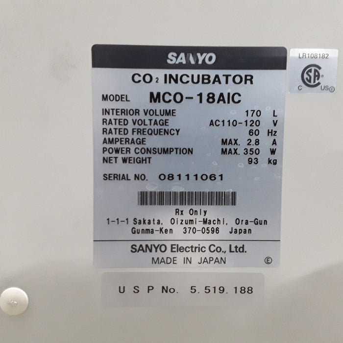 Sanyo Denki Sanyo Denki MCO-18AIC CO2 Incubator Temperature Control Units reLink Medical
