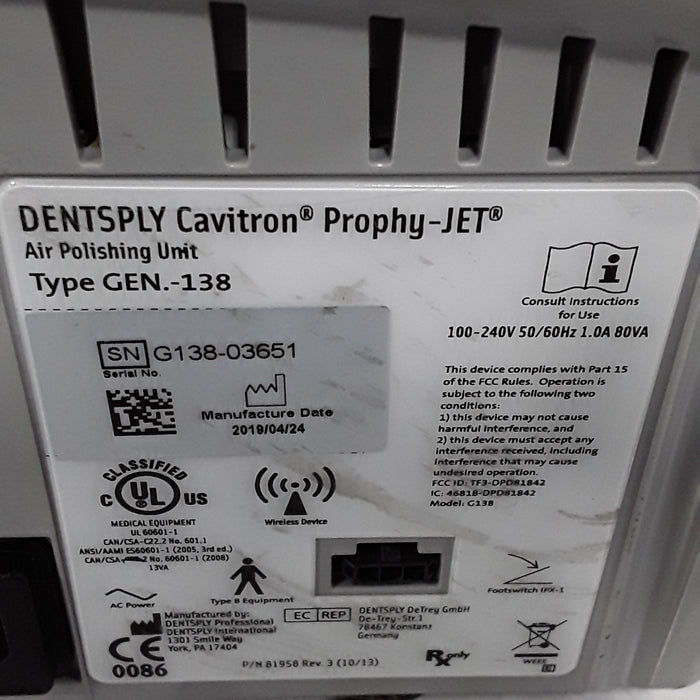 Dentsply Dentsply Cavitron Prophy-Jet GEN-138 Air Polishing Unit Dental reLink Medical