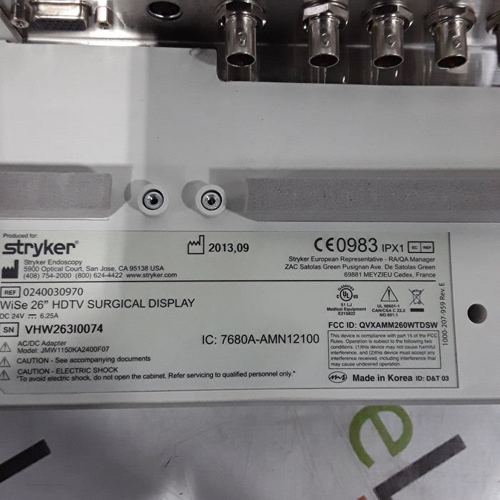 Stryker Medical Stryker Medical WiSe 26" HDTV Surgical Display 240-030-970 Monitor Rigid Endoscopy reLink Medical