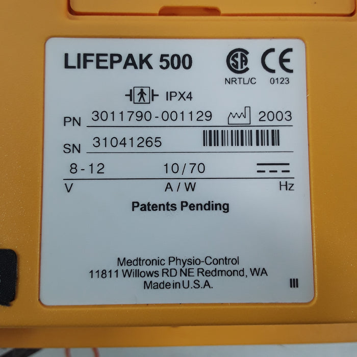 Medtronic Medtronic Physio Control LifePak 500 AED Defibrillators reLink Medical