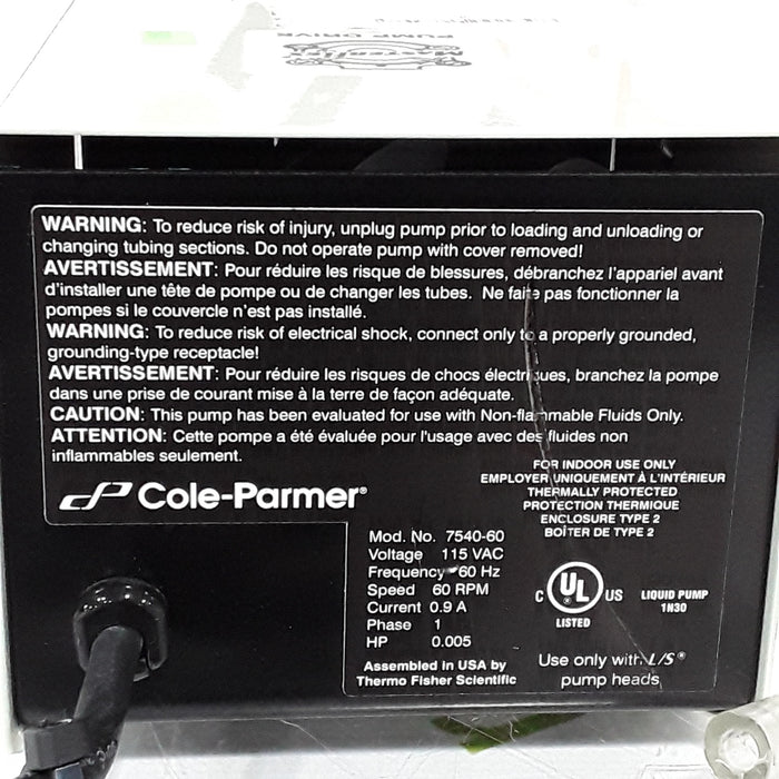 Cole Parmer Cole Parmer 7540-60 Liquid Pump Drive Research Lab reLink Medical