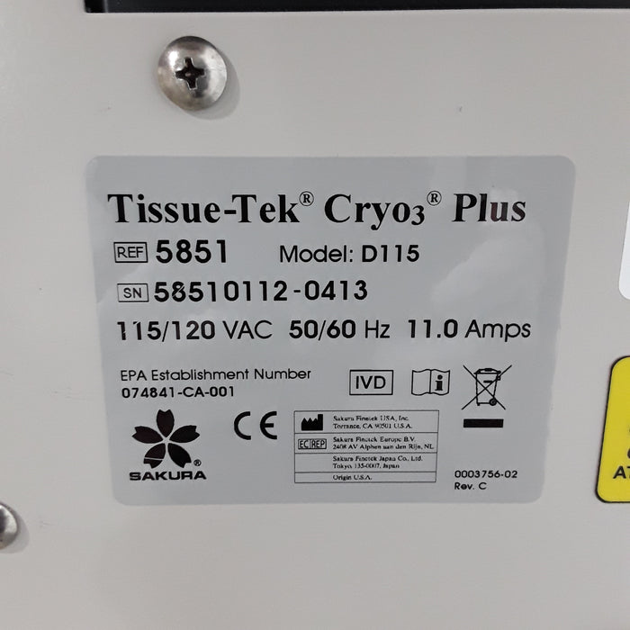 SAKURA SAKURA Tissue-Tek Cryo3 Plus Cryostat Histology and Pathology reLink Medical