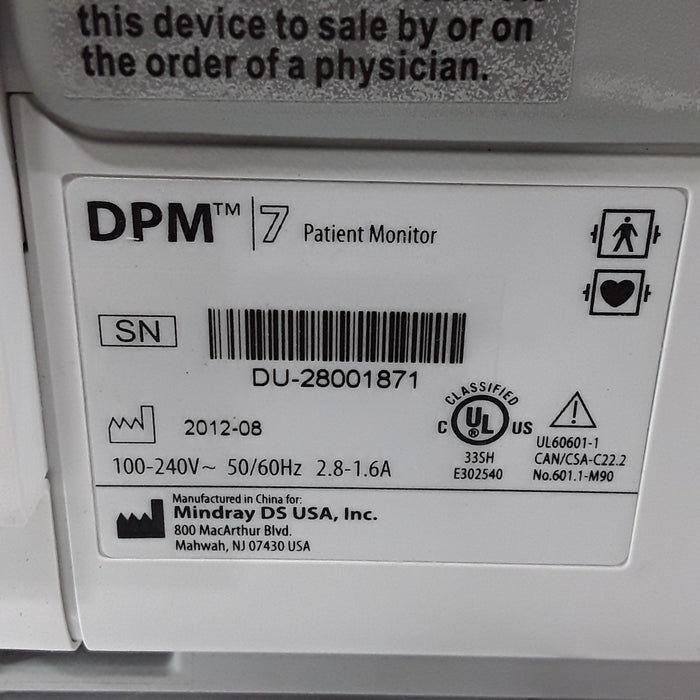 Mindray Medical Mindray Medical DPM7 Patient Monitor Patient Monitors reLink Medical