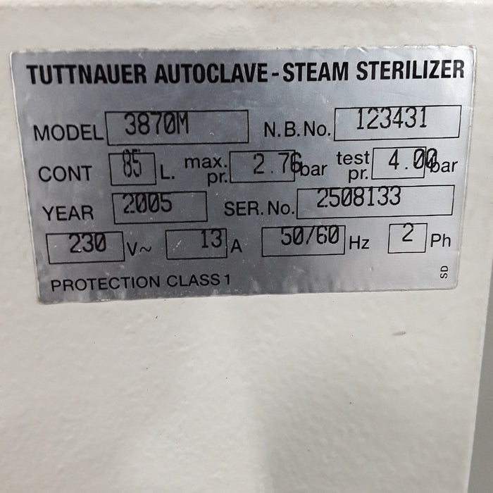 Tuttnauer Tuttnauer 3870M Autoclave Sterilizers & Autoclaves reLink Medical