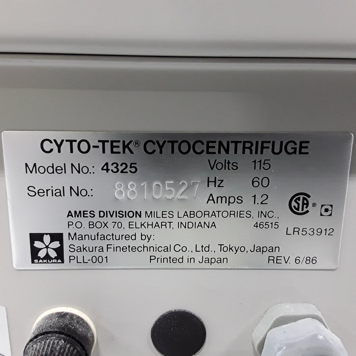 SAKURA SAKURA Cyto-Tek 4325 Cytocentrifuge Centrifuges reLink Medical