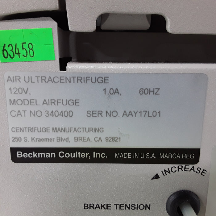 Beckman Coulter Beckman Coulter Airfuge 340400 Air Driven Ultracentrifuge Centrifuges reLink Medical