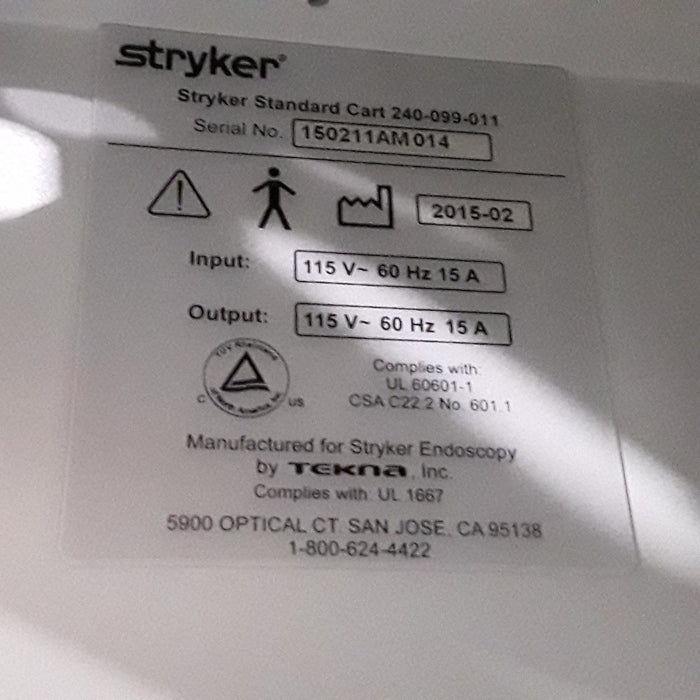 Stryker Medical Stryker Medical 240-099-011 Standard Cart Medical Furniture reLink Medical