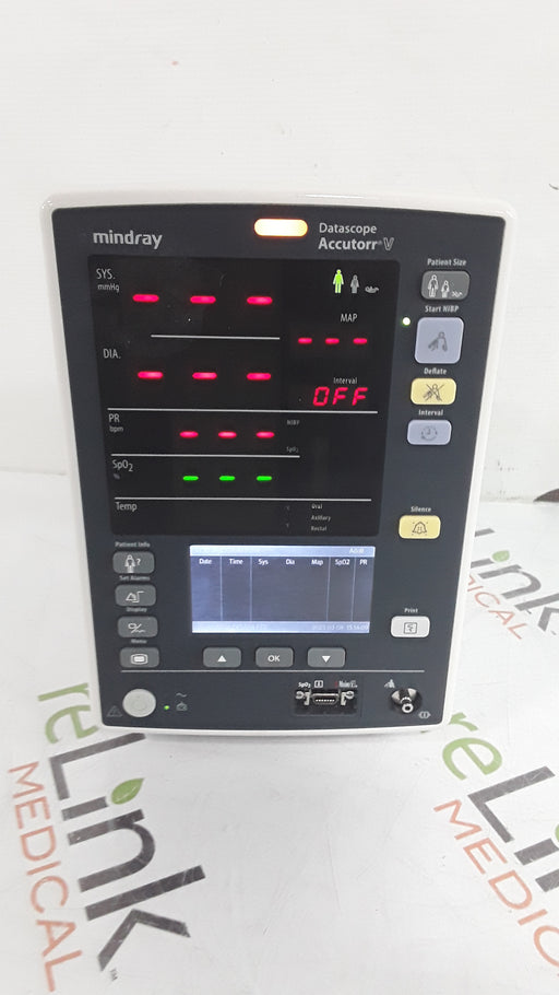 Mindray Medical Mindray Medical Datascope Accutorr V Vital Signs Monitor Patient Monitors reLink Medical