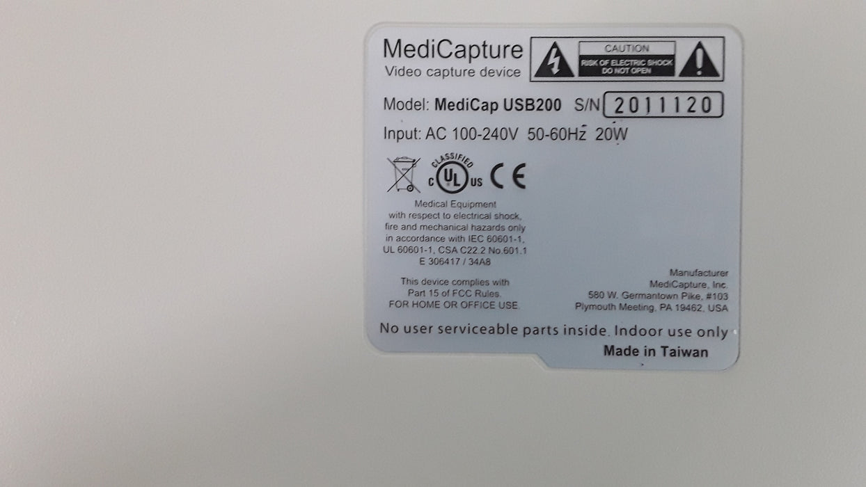 MediCapture MediCapture MediCap USB200 Video Capture Device Surgical Equipment reLink Medical