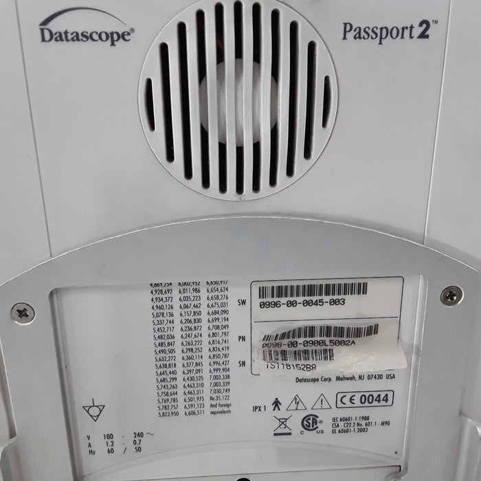 Datascope Medical Passport 2 CO2 Enabled Patient Monitor