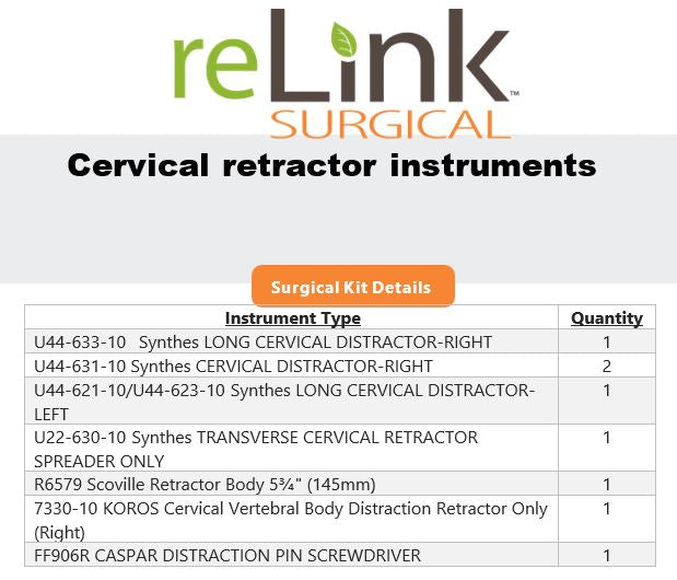 Synthes, Inc. Synthes, Inc. Surgical Cervical Retractor Instruments  reLink Medical