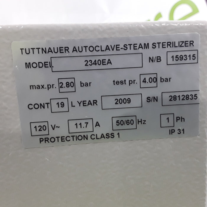 Tuttnauer EZ9 Autoclave