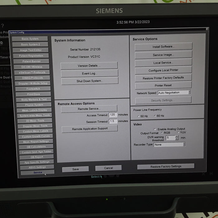 Siemens Medical Acuson S2000 Diagnostic Ultrasound System