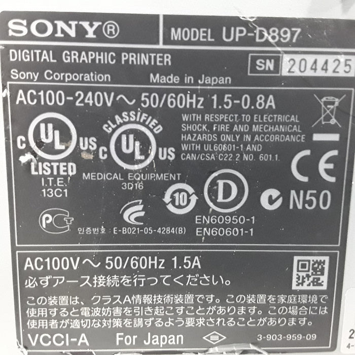 Sony UP-D897 Digital Graphic Printer Imaging Medical